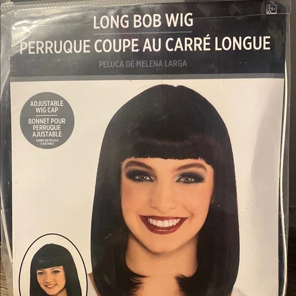Long Bob black Wig - Halloween Costume or Cosplay - Picture 2 of 3